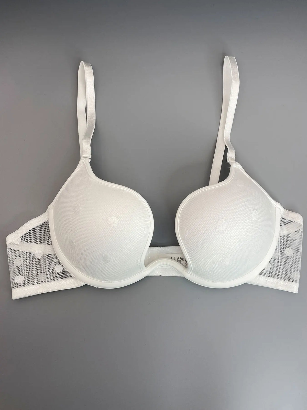 Polka Dot Mesh Sexy Push-Up Bra, Popular in Europe and America, Thin on Top and Thick on Bottom, Deep V Seductive Bra