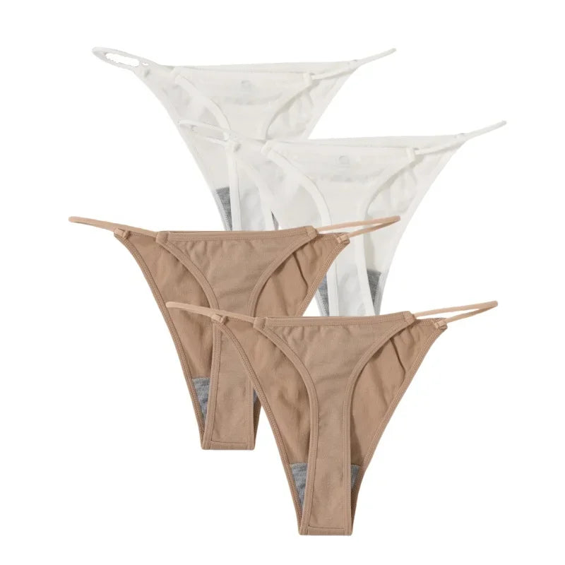 4Pcs/Set Women G-String Thongs Seamless Panties Sexy Lingerie Low Rise Female G-String High Cut Pantys Underwear
