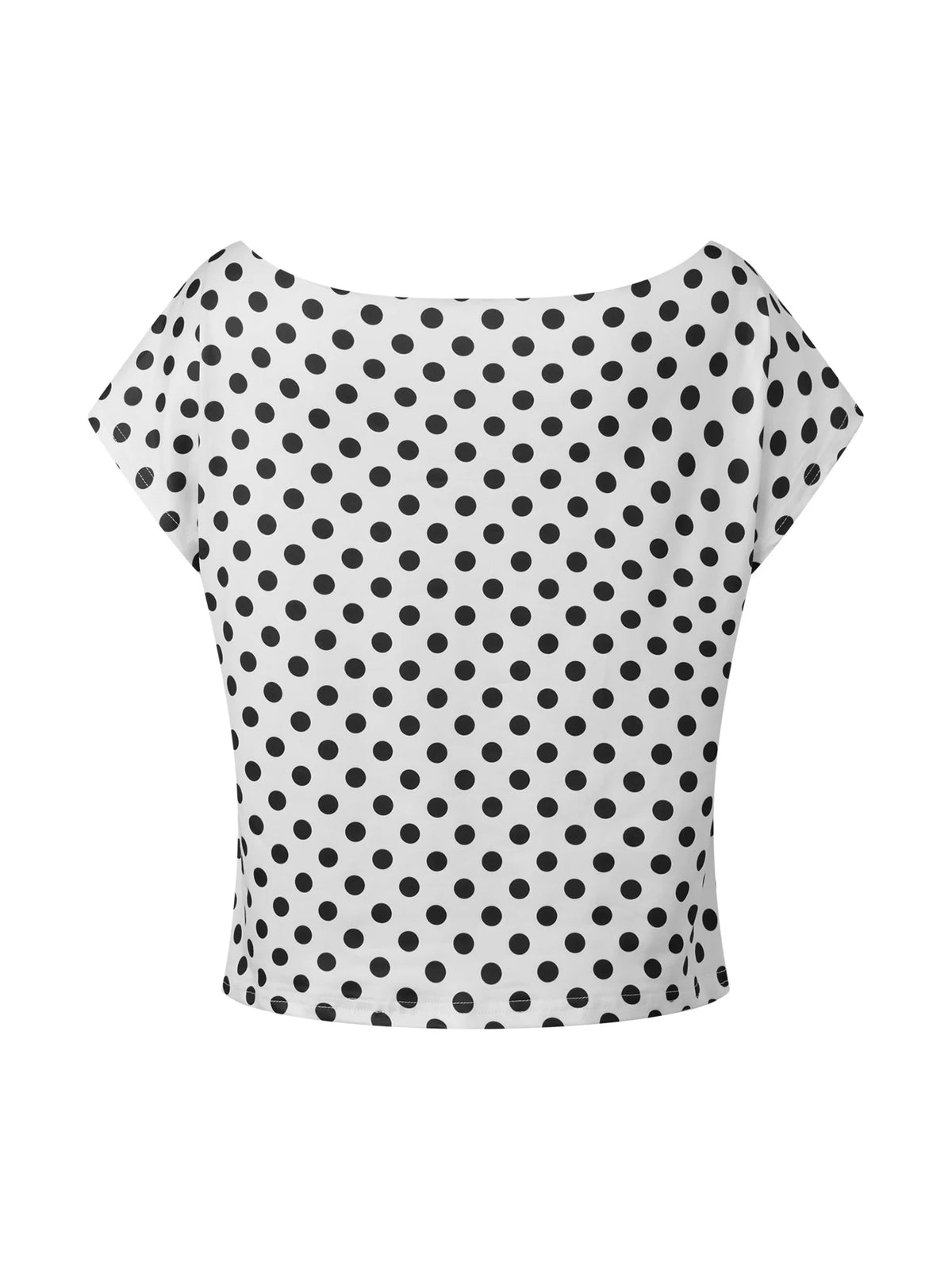 Summer Women's Fashion Tops Off Shoulder Short Sleeve Dots Print Tops Loose Shirts New