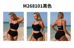 2026 New Black Women's Bikini Sexy Blue Two-Piece Swimwear High Elasticity Quick Dry Nylon Fabric with Chest Pad Orange Swimsuit