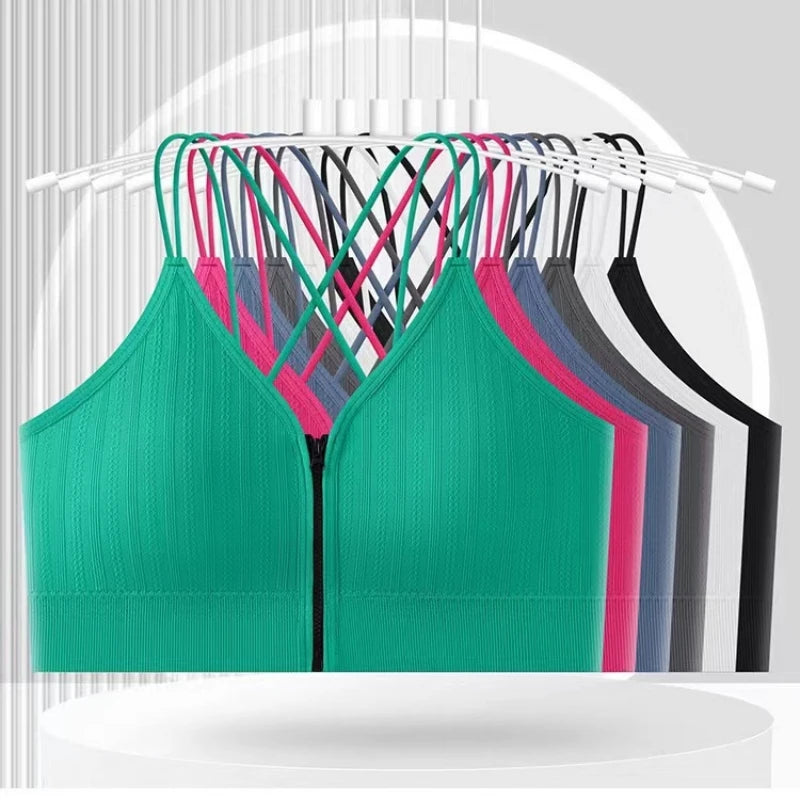 Seamless Bra Women Front Zipper Tube Tops Wrapped Chest Vneck Wireless Bra Comfort Tube Bra Beauty Back Underwear Sports Vest