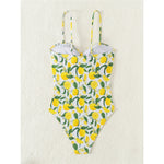 2026 New Lemon Printed Knotted One Piece Swimsuit Women Swimwear Female Monokini High Leg Cut Bather Bathing Suit Swim K6093