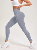 Retro Stone Wash Sportswear Woman Gym Yoga Pants Distressed Seamless High WaistWomen Sports Leggings Tummy Control Squat-Proof