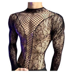 Summer Men's Mesh Tank Transparent Full Sleeves Round Neck T-shirt MenWomen Comfortable Breathable Bodysuit Trend Party Clothing