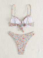 New Sexy Floral Print Push Up Bikini 2024 Women Swimwear Female Swimsuit Two Pieces Thong Bikini Set Bather Bathing Suit Beach