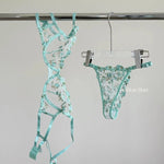 Everyday French Lace Bra Set Sheer Mesh Underwire Large Bust Support Floral Embroidery Comfort Wear Sexy MOYISU Panty Tushy Set