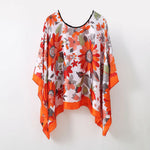 Simulated Silk Pullover Shawl Sweater Summer Beach Sun Protection Cape Women's Beach Towel Versatile Gauze Scarf Multifunctional