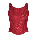 Lace Double Layer Fitted Corset Casaul Style Waist Trainer Mesh Solid Color Hollow Out Backless Suspenders Sleeveless Top CSSX
