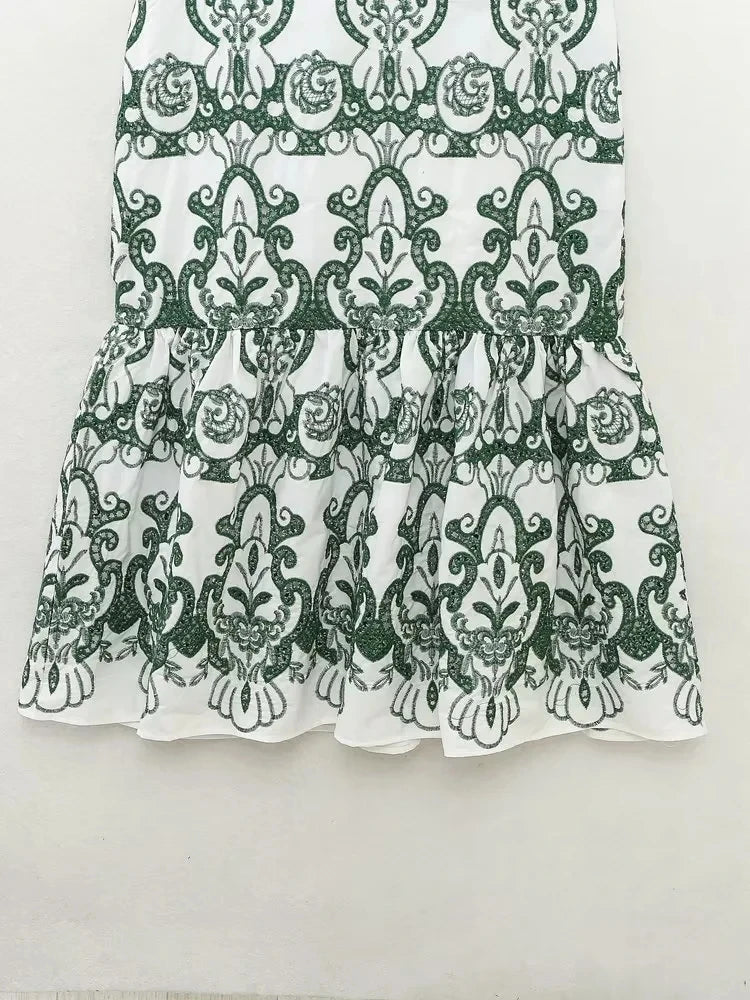 Vintage Flower Embroidery Summer Maxi Dress Women Bakless Tie Up Ruffles Long Beach Vestidos Sexy Tank Party Dresses Sundress