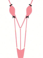 Mini-Bikini Sexy Lingerie,Suspenders Jumpsuit,Added An Adjustable Belt, Featuring Kawaii Bow-Knot,Erotic Swimsuit