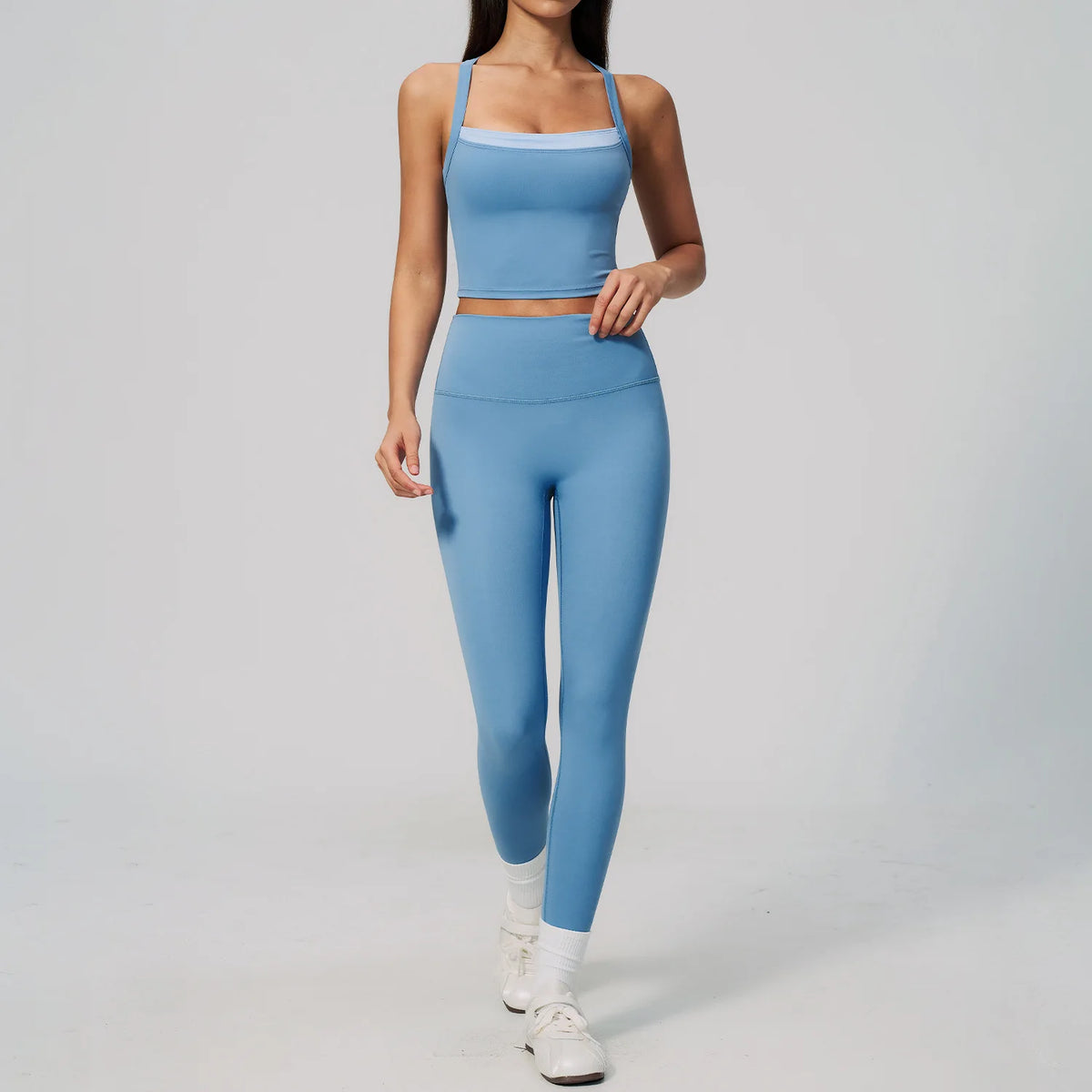 Yoga Set Women Tracksuit 2 Piece Gym Clothing Sportswear Running Tank Top Fitness Leggings Workout OutfitsAthletic Wear Suit