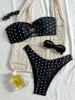 XS - L Polka Dot Bandeau Bikini Women Swimsuit Female Swimwear Two-pieces Bikini Set Brazilian High Cut Bathing Suit Swim Lady
