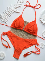 Sexy Folds Bikini Set Solid Micro Bikinis Women Swimsuit Female Triangle Swimwear Beach Wear Bathing Suit