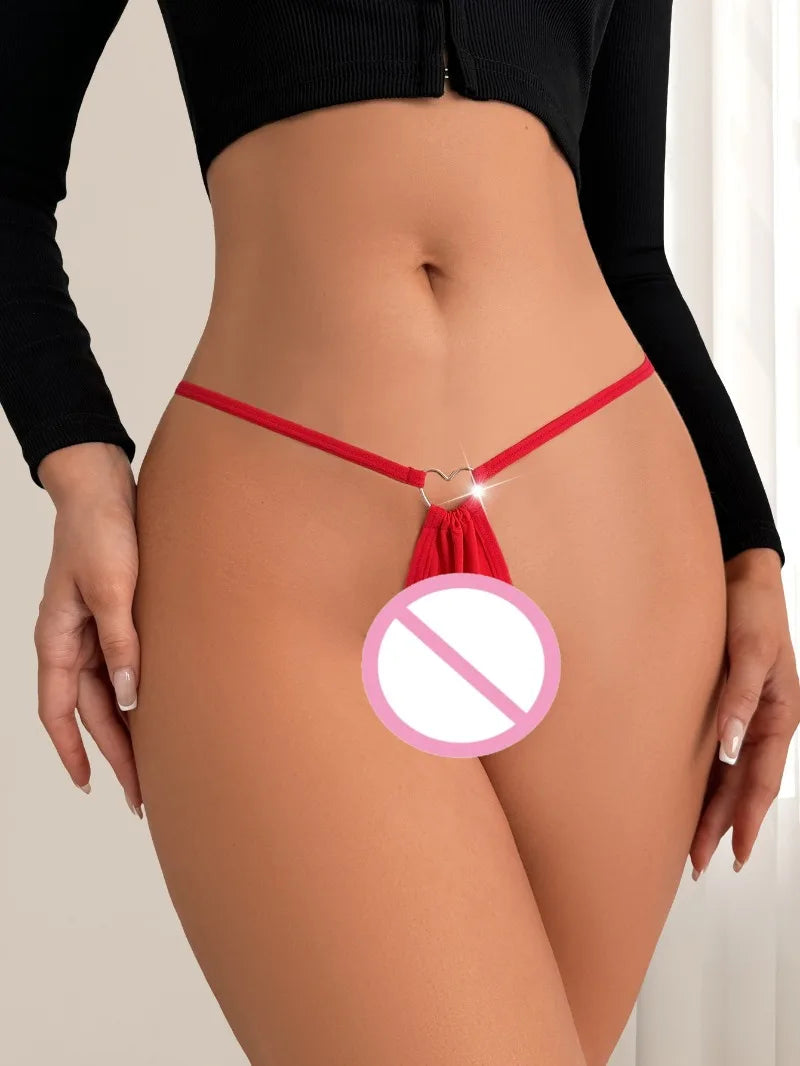 Hot Sale New Fashion Sexy Women G-string Low Rise T-back Intimate Lingerie Comfort Female Thongs Love Design Underwear Panties