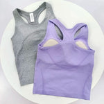 Women's One Piece Yoga Sports Vest Stretch I-Shaped Running Fitness Slimming Short Style Camisole Outerwear