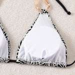Triangle Bikini String Women Two Pieces Swimsuit Female Swimwear Halter Bikinis Set Blue Black Beachwear Padded Bathing Suit