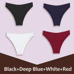 4Pcs Women's Cotton Briefs Seamless Women Sexy Panties Intimates Solid Color Breathable Underwear Female Low Waist Soft Lingerie