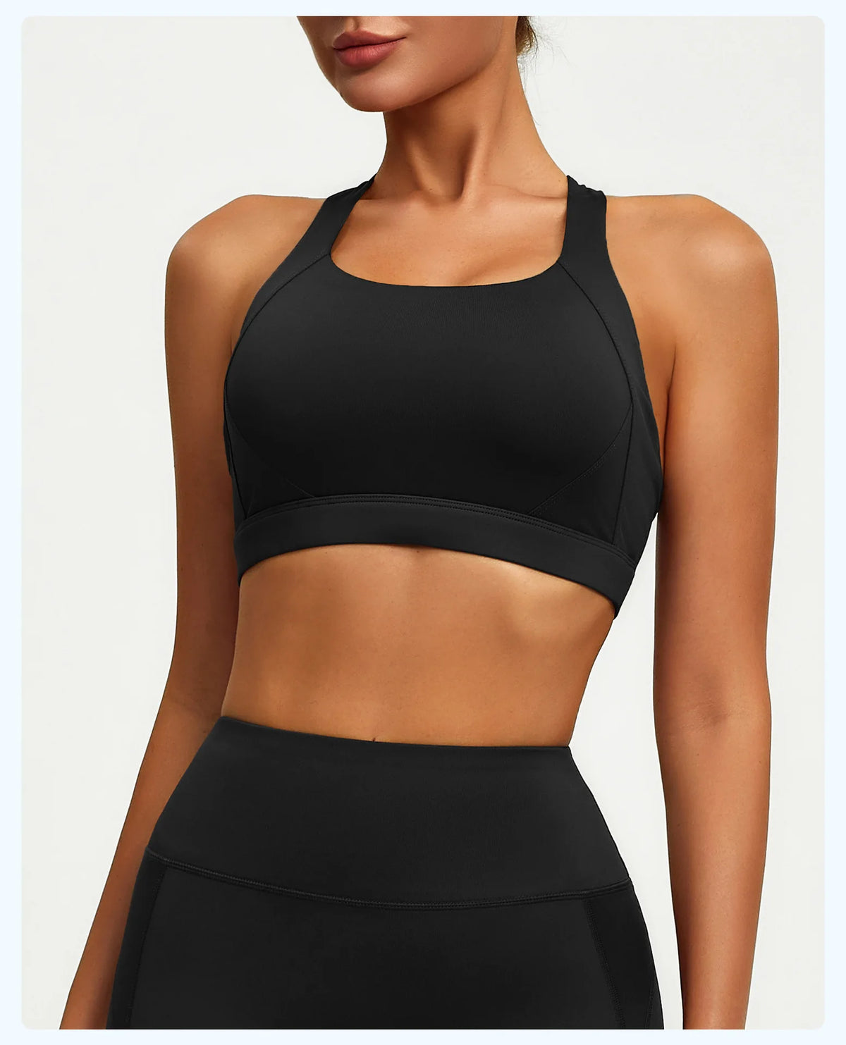 Solid Color Sports Bra Women Cross Back High Support Yoga Bra Sports Top Compression Training Gym Bras Fitness Underwear Woman