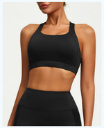Solid Color Sports Bra Women Cross Back High Support Yoga Bra Sports Top Compression Training Gym Bras Fitness Underwear Woman