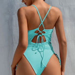 DEKA Underwire Swimwear Women Lace Up One Piece Swimsuit Bandage Female Backless Monokini Bather Bathing Suit Swim Lady