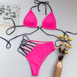 Bikini 2026 Sexy Women High Waist Hollow Leopard Swimsuit Swimwear Bikini Set Bathing Suit Female Stroje Kapielowe Damskie Mujer