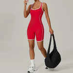 Summer New Gym Romper Padded Outdoor Sports Jumpsuit Hollow Open Back Yoga Suit Dance Sports Bodysuit Hip Lift Workout Yoga Sets