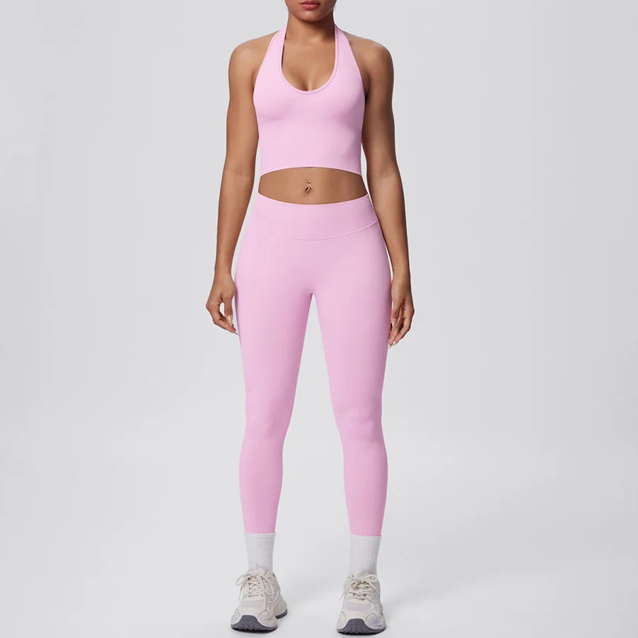 2pcs Yoga Set Gym Outfits Clothes Athletic Wear Yoga Suits For Women Fitness Set Tracksuits Sports Bra Gym Leggings Sportswear