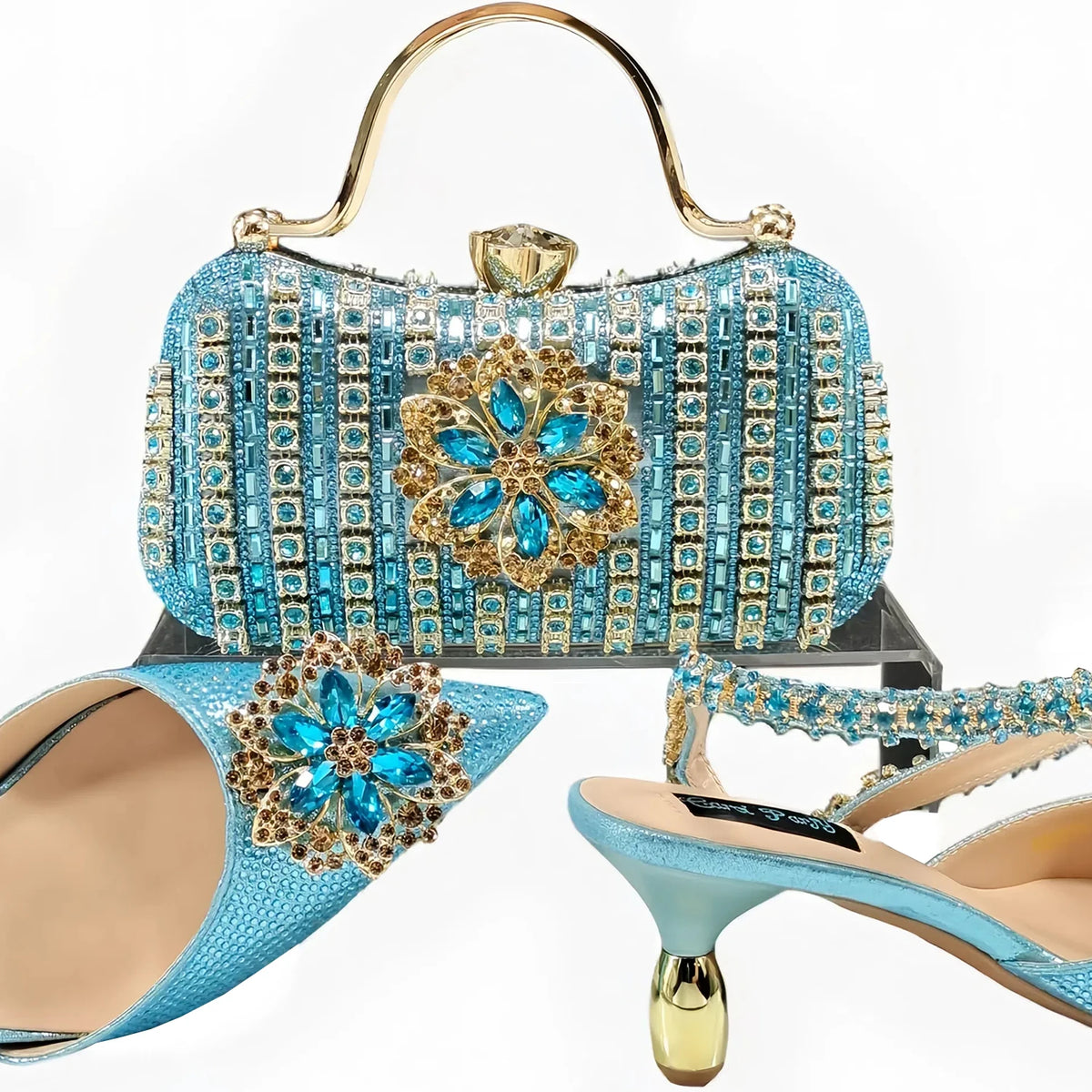 Doershow Lastest Italian Design Fashion Style Ladies Shoes with Matching Bag Set 2024 Nigerian Shoes and Bag SetHKK1-6