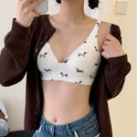Women'sBrief Sets Cute Dachshund Print Bra Set Wireless Comfortable Lingerie SetSoft Bralette for Daily Wear