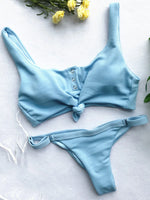 Knotted Ribbed Bikini 2026 Women Swimsuit Female Triangle Swimwear Two Pieces Bikini Set High Cut Bather Bathing Suit Swim Lady