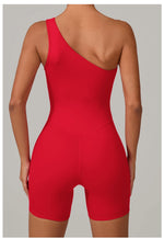 One Shoulder Women Sports Jumpsuit Sleeveless Yoga Rompers Backless Sportswear Women Workout One Piece Bodysuits Female
