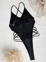 Sexy Extreme G String Thong Women Ribbed Swimwear One Piece Swimsuit Female Cross Backless Monokini High Cut Bathing Suit Swim