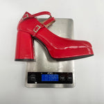 Women Silver Metallic Platform Mary Jane Shoes Double Rhinestone Buckle Chunky Block High Heels Y2K Vintage Square Toe Pumps
