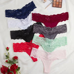 10pcs/set New Style Women's Sensual Intimate Panties Low-Rise Multi-Color Lace Trim Sexy Soft Breathable Skin-Friendly Underwear