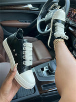 2025 Big Size 44 Women's Platform Skate Shoes Fashion Summer Black Pink Red Lace-up Men Sporty Vulcanize Casual Flat Shoes