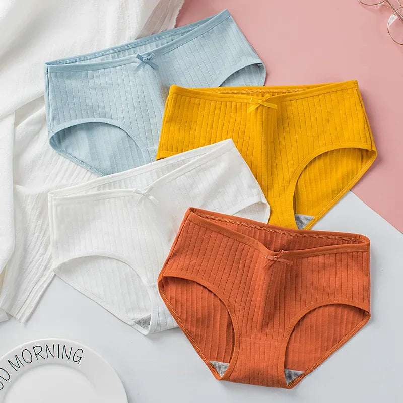 5Pcs/Set Cotton Briefs Women Panties Sexy Lingerie Women's Underpants Low Waist Panty Comfy Breathable Seamless Underwear