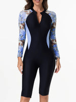 2026 Zipper Slim Swimsuit Women Long Sleeve & Knee One Piece Swimwear Female Bather Bathing Swimming Swim Surf Suit Beachwear