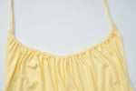 FDYOUI Woman Clothing Halter Neck Backless Camisoles Streetwear 2026 Summer Girls Sexy Lace-up Off Shoulder Yellow Tank Tops
