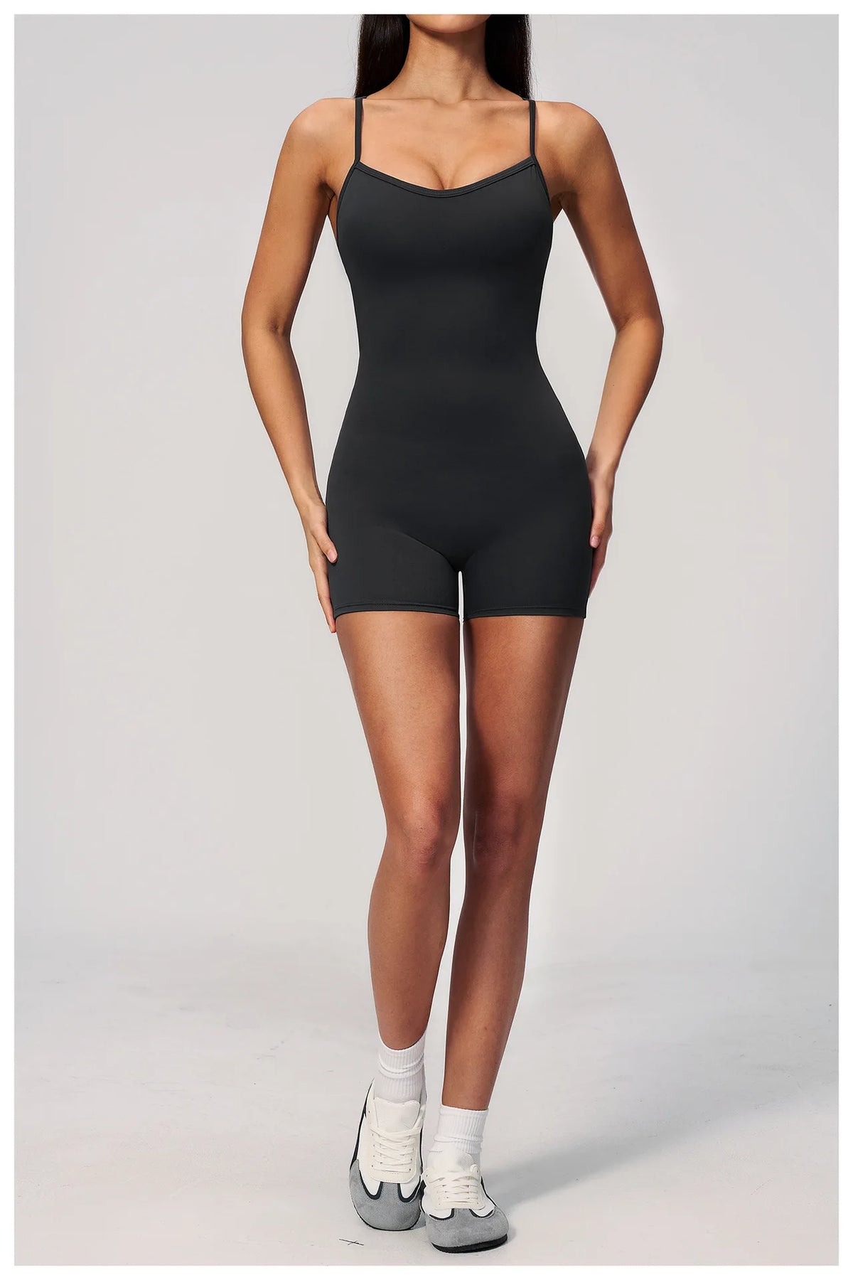 New Cross Back Yoga Jumpsuit Women Tight Sleeveless Hollow Out Sports One Piece Suit Butt-Lifting Shorts Fitness Bodysuits