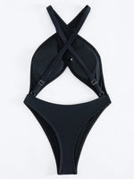 Sexy Criss Cross Backless High Cut Women Swimwear One Piece Swimsuit Female Thong Monokini Bather Bathing Suit Swim Beachwear