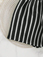 Sexy Black White Patchwork Bikini Set 2026 Women Striped High Waist Shorts 3 Piece Swimsuit Summer Push Up Bathing Suit Swimwear