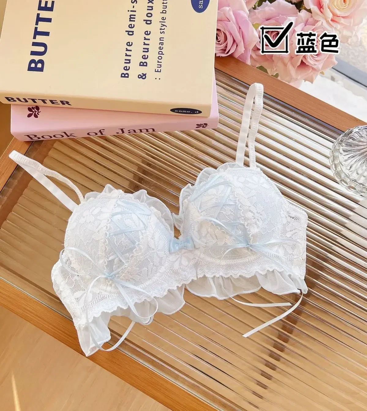 Japanese Style Lolita Princess Wind Lace Lace Lingerie Design for Girls Push-up Bra Women UnderwearPush Up Bra