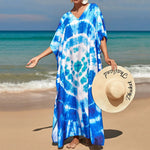 2026 New Colorful Kaftan Tunic Beach Dress Beach Wear Beachwear Beach Cover Up Cover-upsLoose Maxi Dress Female Women V4428