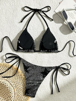 Sparkling Star Sequins Halter Bikini Women Swimsuit Female Swimwear Two Pieces Bikini Set Brazilian Bathing Suit Swim Beachwear