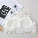 Lace Bra Tube Top Women Non-wire Bra Top Cross Straps Crop Top Beauty Back Underwear Floral Lace Bralette Sexy Lingerie
