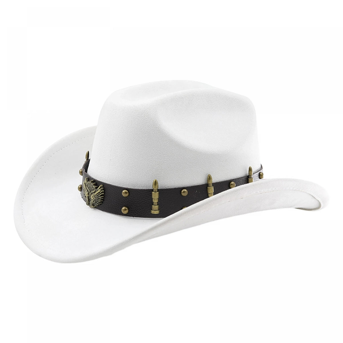 Summer Women Men Felt Cowgirl Hat with Belt Stylish Western Hat Casual Jazz Caps for Outdoor Party Club
