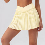 2026 Summer Tennis Short Skort Women Quick Drying High Waist and Abdominal Compression Lace Ruffles Yoga Golf Pleate Mini Skirt