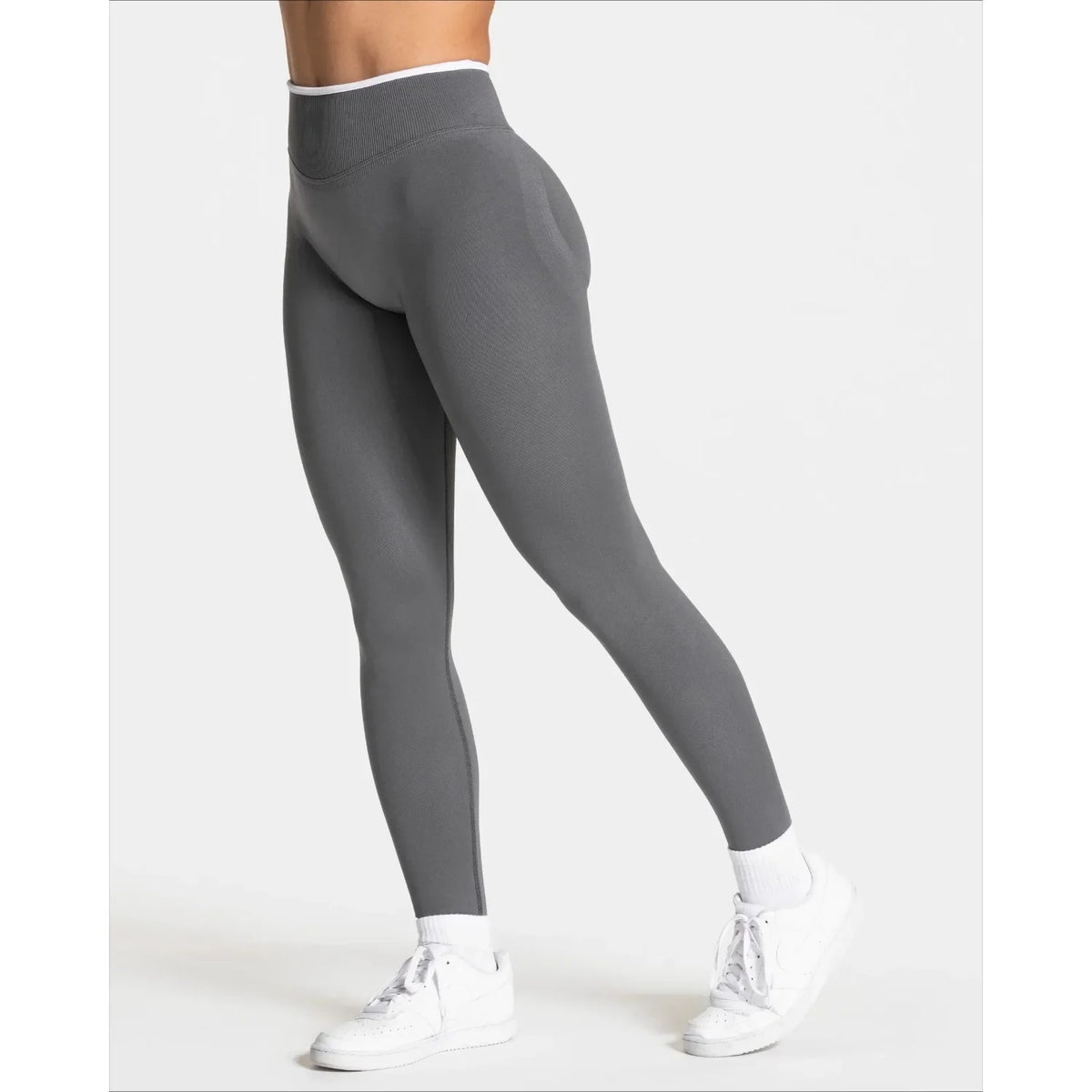 Seamless Gym Leggings Woman Solid Color Yoga Pants White Edge Waist Tight High Waist Hip Lifting Sports Pants Running Leggings