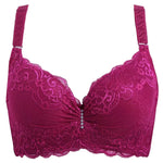 Plus Size Female Lace Bra Thin Bralette 80-105 C/D Cup Push Up Brassiere Widening Side 4-Row Button Bras Absorbs Sweat Underwear