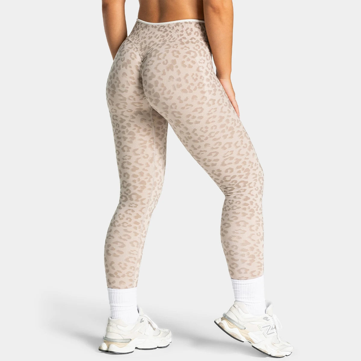Leopard Print Color Block Yoga Pants, High Waist Stretch Workout Leggings for Women, Casual Sports Activewear